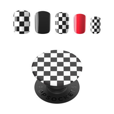 PopSockets Nails + PopGrip Checker Black